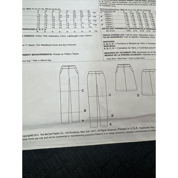 McCall's M6361 Sewing Pattern Misses' Pants Shorts Skirt Plus B5 8 - 16 Uncut - Picture 2 of 6